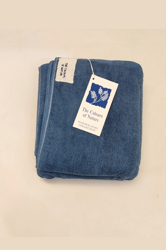 LARGE TOWEL, DARK BLUE, PLAIN, COTTON