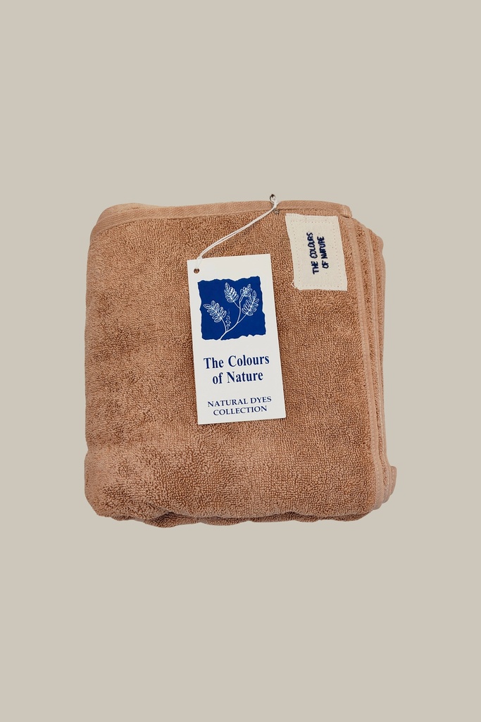 LARGE TOWEL, LIGHT BROWN, PLAIN, COTTON