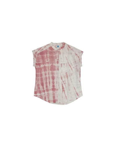 [SHI-WOM_SS-PK-SHI-COT/M] WOMEN'S SS SHIRT, PINK, SHIBORI, COTTON