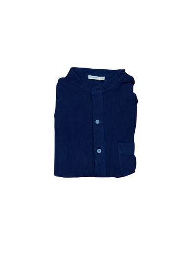 [SHI-MAO_LS-BL-THK-COT/S] MAO THICK LS SHIRT, BLUE C063, COTTON_DL