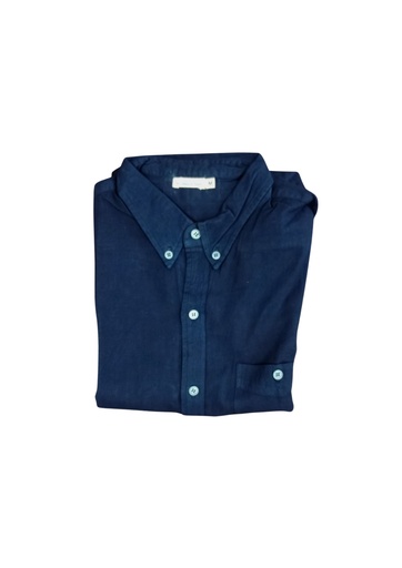 [SHI-MAS_LS-BL_65-BD-NON-COT_DL/M] MADRAS LS SHIRT, BLUE C065, BUTTON DOWN, COTTON