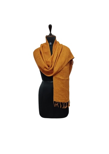 [SCA-PLA-OR_32-NON-COT_LIN/0S] PLAIN SCARF, ORANGE 32, COTTON-LINEN BLEND