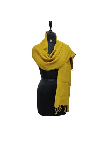 [SCA-PLA-YE_23-NON-COT_LIN/0S] PLAIN SCARF, YELLOW 23, COTTON-LINEN BLEND