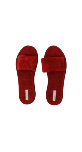 [SLI-VEL-RD-NON/6] SLIPPER, VELVET, RED