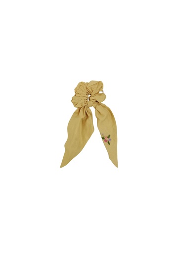 [HAB-EMB-YE-SIL/0S] HAIRBAND, EMBROIDERED, YELLOW, SILK