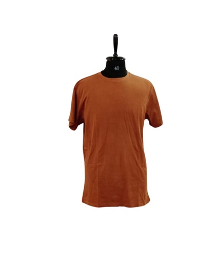 PLAIN T-SHIRT, BROWN EARTH, COTTON