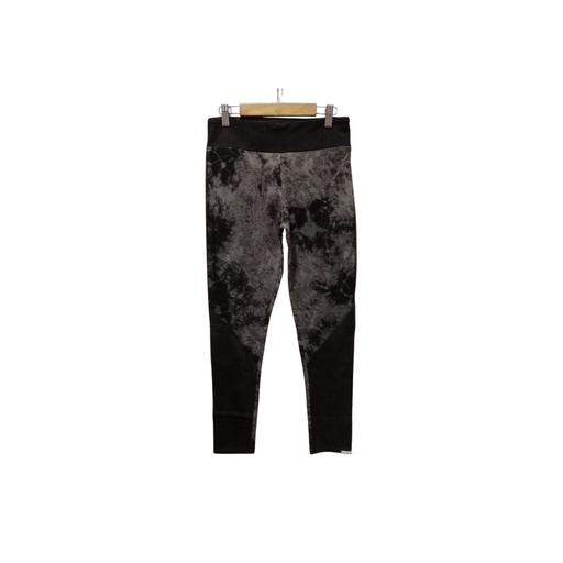 YOGA LEGGINGS, GREY-BLACK, SHIBORI, COTTON