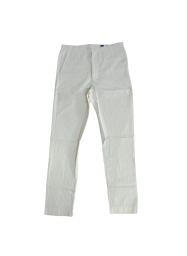 PANTS, CHINOS, WHITE, COTTON