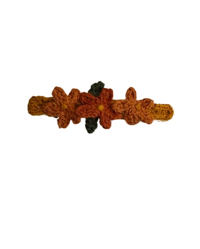 [HAC-CRO-TRI] CROCHET HAIRCLIP, TRIO FLOWERS