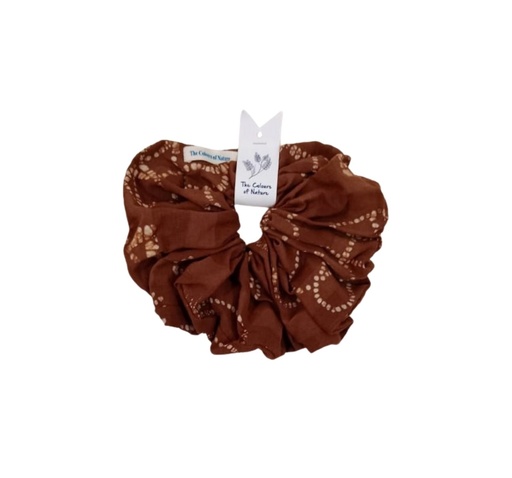 [HAB-OSC-BR-BTK-COT] HAIRBAND, OVERSIZED SCRUNCHIE, BROWN, BATIK, COTTON