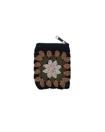 [POU-1_CRO-FL_L-COT] 1-CROCHET COIN POUCH, FLOWER, LARGE, COTTON