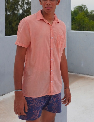 MADRAS SS SHIRT, LIGHT PINK C090, COTTON