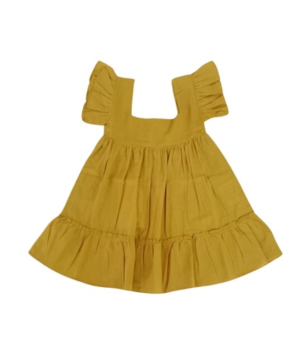 [DRE-BBY-YE-NON-COT/1_2] BABY PAA DRESS, YELLOW, COTTON