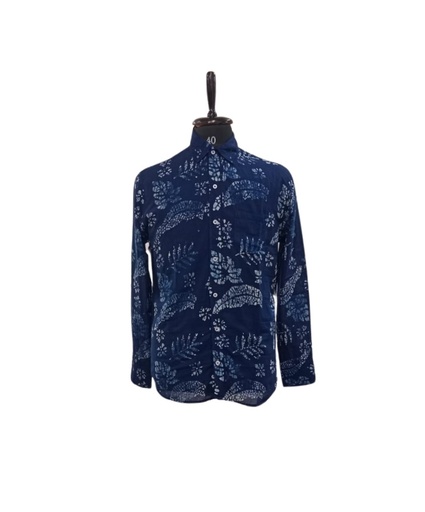 MADRAS LS SHIRT, BLUE, BATIK, COTTON