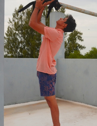 STRING SHORTS, BLUE-PINK, BATIK, COTTON