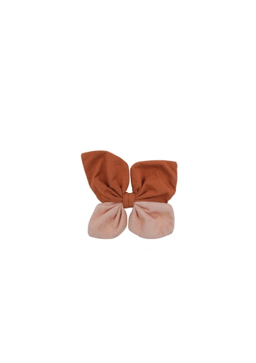 [HAC-BUT-PE_BR] BUTTERFLY HAIRCLIP, PEACH & BROWN