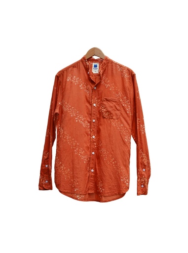 MAO LS SHIRT, ORANGE, BATIK_LINES, COTTON