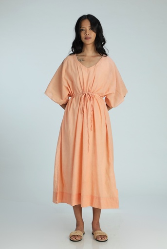 [KAF-MAX-PK-NON-COT/0S] MAXI STRING KAFTAN, PINK, COTTON