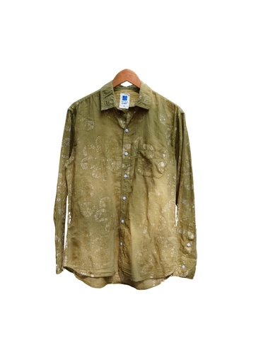 MADRAS LS SHIRT, SAGE, BATIK, COTTON