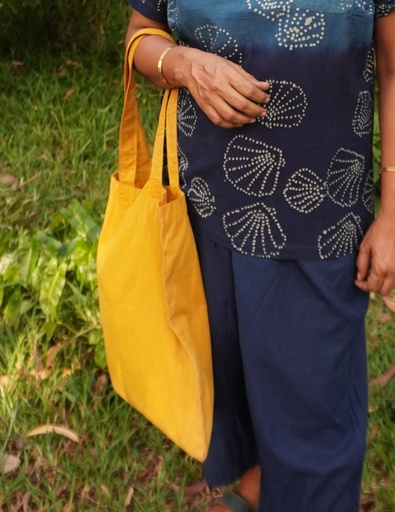 TOTE BAG, YELLOW, PLAIN, COTTON