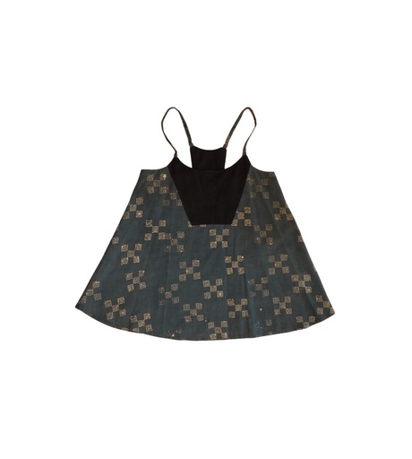 JUG TOP, BLUE, UPCYCLED_SQUARES, COTTON